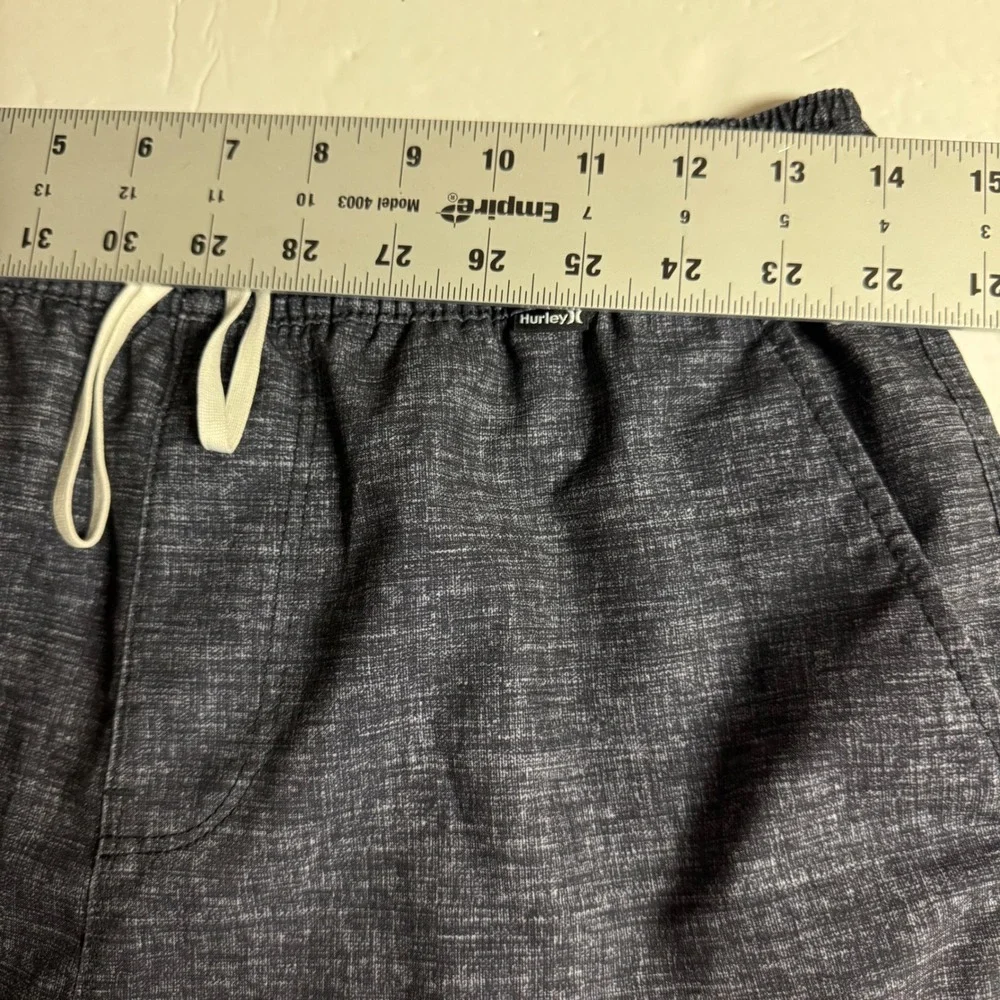 Mens Hurley Heather Blue Swim Trunks Shorts Drawstring‎ Elastic Waist Small